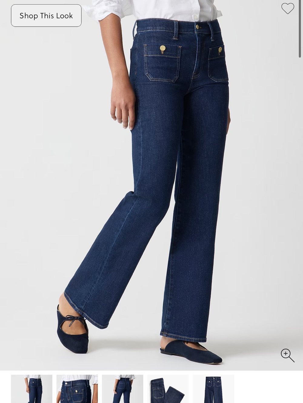 J. Crew Dark Blue Flare Jeans with Patch Pockets